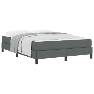 vidaXL Postelja z vzmetnico z vzmetnico Temno siva 160 x 200 cm blago