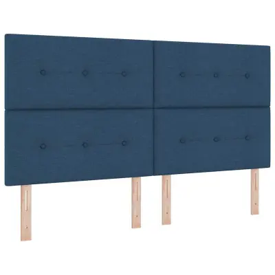 vidaXL Postelja z vzmetnico z vzmetnico Modra 180 x 200 cm blago
