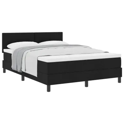 vidaXL Postelja z vzmetnico z vzmetnico Črna 160 x 200 cm blago