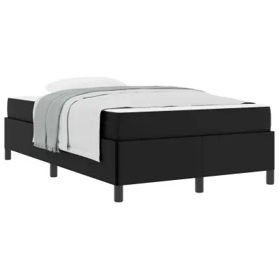vidaXL Konstrukcija postelje z vzmetnico Črna 120 x 200 cm blago