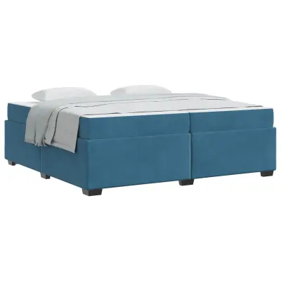 vidaXL Konstrukcija postelje Temno modra 200 x 200 cm blago