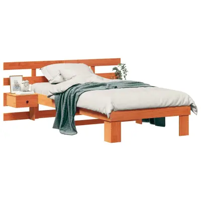 vidaXL Konstrukcija postelje z vzglavjem Voskast rjav 100 x 200 cm