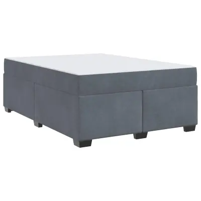 vidaXL Konstrukcija postelje z vzmetnico Temno siva 140 x 200 cm blago