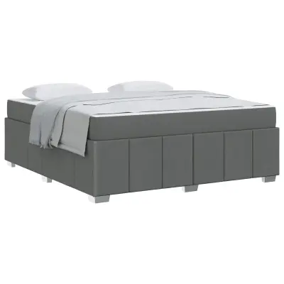vidaXL Konstrukcija postelje z vzmetnico Temno siva 180 x 200 cm blago