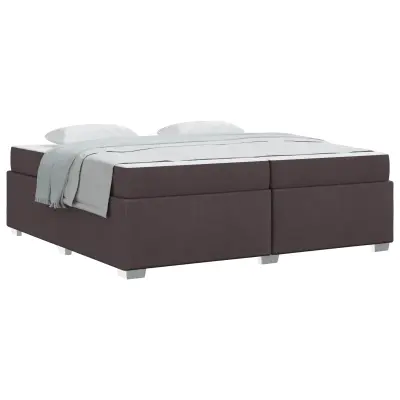 vidaXL Konstrukcija postelje Temno rjava 200 x 200 cm blago