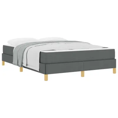 vidaXL Postelja z vzmetnico z vzmetnico Temno siva 140 x 200 cm blago