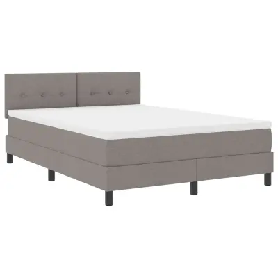 vidaXL Postelja boxspring z vzmetnico Taupe 140 x 190 cm blago