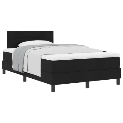 vidaXL Postelja z vzmetnico z vzmetnico Črna 120 x 200 cm blago