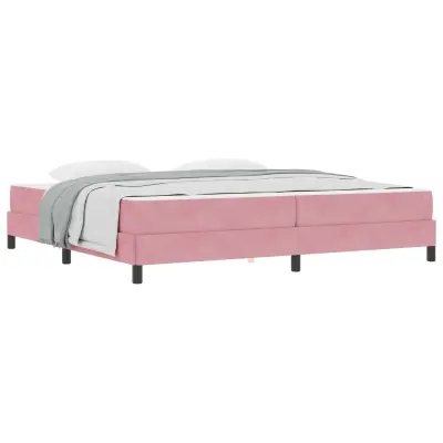 vidaXL Postelja z vzmetnico z vzmetnico Roza 200 x 200 cm blago