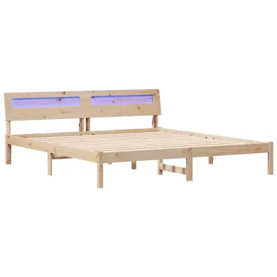 vidaXL Konstrukcija postelje Rjava 200 x 200 cm Masivno borovo les