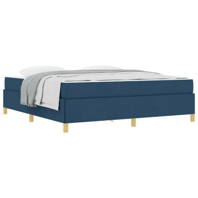 vidaXL Konstrukcija postelje z vzmetnico Modra 180 x 200 cm blago
