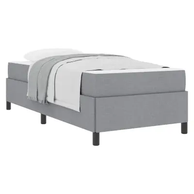 vidaXL Postelja z vzmetnico Svetlo siva 90 x 200 cm blago