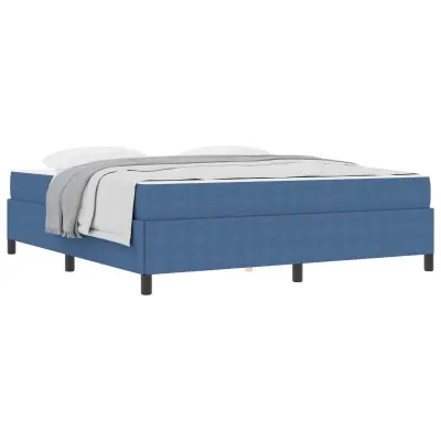vidaXL Konstrukcija postelje z vzmetnico Modra 180 x 200 cm blago