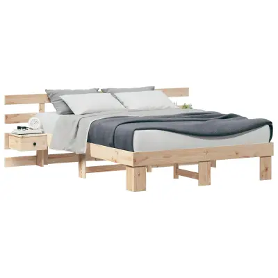 vidaXL Konstrukcija postelje Rjava 150 x 200 cm Masivno borovo les