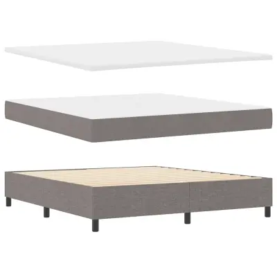 vidaXL Postelja z vzmetnico Taupe 180 x 200 cm blago & Konstruiran les