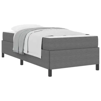 vidaXL Konstrukcija postelje z vzmetnico Svetlo siva 90 x 190 cm blago