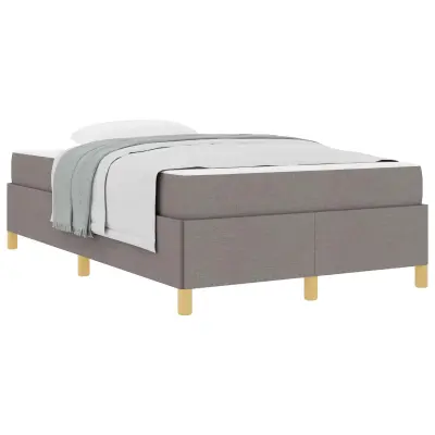 vidaXL Konstrukcija postelje z vzmetnico Taupe 120 x 200 cm blago