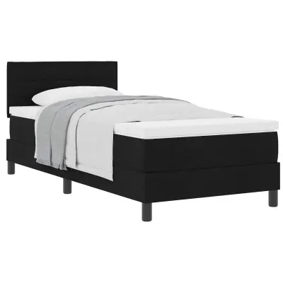 vidaXL Postelja z vzmetnico z vzmetnico Črna 100 x 200 cm blago