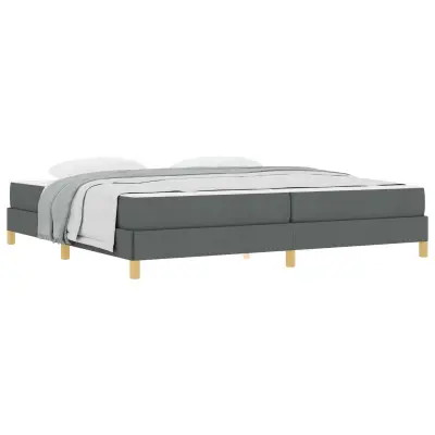 vidaXL Postelja z vzmetnico z vzmetnico Temno siva 200 x 200 cm blago