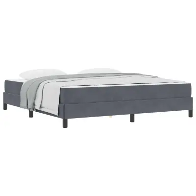 vidaXL Postelja z vzmetnico z vzmetnico Temno siva 180 x 200 cm blago