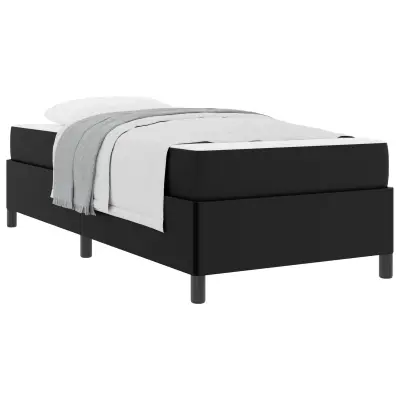 vidaXL Konstrukcija postelje z vzmetnico Črna 80 x 200 cm blago