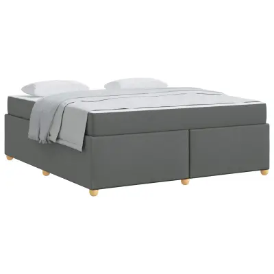 vidaXL Konstrukcija postelje z vzmetnico Temno siva 180 x 200 cm blago