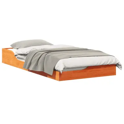 vidaXL Konstrukcija postelje Voskast rjav 75 x 190 cm