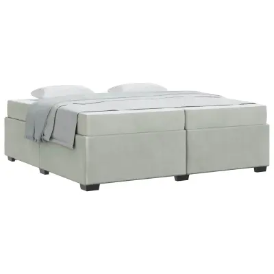 vidaXL Konstrukcija postelje Svetlo siva 200 x 200 cm blago