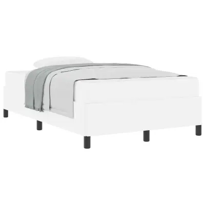 vidaXL Konstrukcija postelje z vzmetnico Bela 120 x 190 cm blago