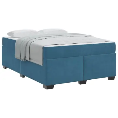 vidaXL Konstrukcija postelje Temno modra 140 x 200 cm blago