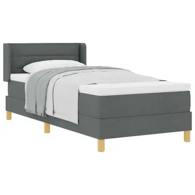 vidaXL Postelja z vzmetnico z vzmetnico Temno siva 80 x 200 cm blago