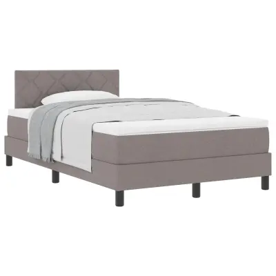 vidaXL Postelja z vzmetnico z vzmetnico Taupe 120 x 200 cm blago