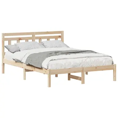 vidaXL Konstrukcija postelje Rjava 140 x 190 cm Masivno borovo les
