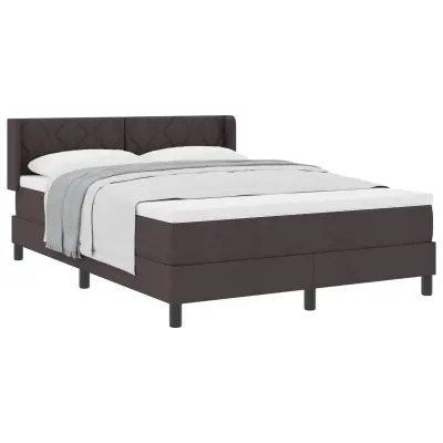 vidaXL Postelja boxspring z vzmetnico Temno rjava 140 x 200 cm