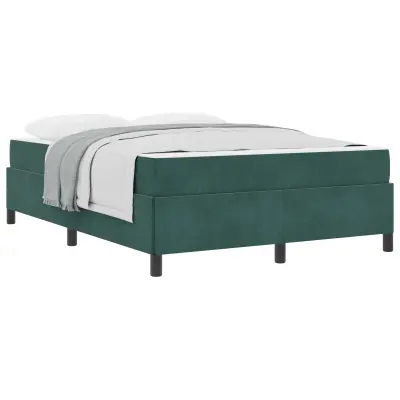 vidaXL Konstrukcija postelje Temno zelena 140 x 190 cm blago
