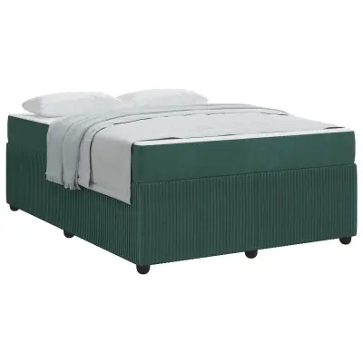 vidaXL Konstrukcija postelje Temno zelena 160 x 200 cm blago
