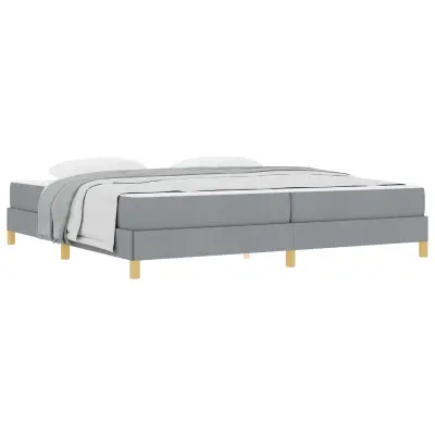 vidaXL Postelja z vzmetnico z vzmetnico Svetlo siva 200 x 200 cm blago