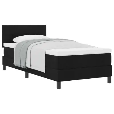 vidaXL Postelja z vzmetnico z vzmetnico Črna 100 x 200 cm blago
