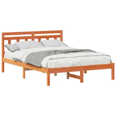 vidaXL Konstrukcija postelje Rjava 120 x 190 cm Masivno borovo les