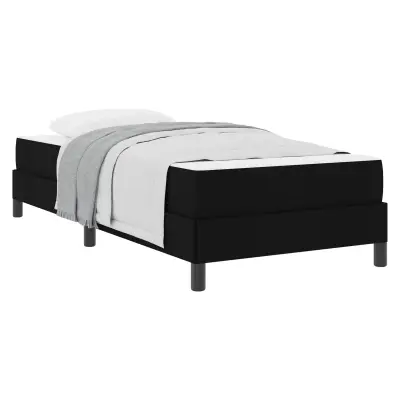 vidaXL Postelja z vzmetnico z vzmetnico Črna 90 x 190 cm blago