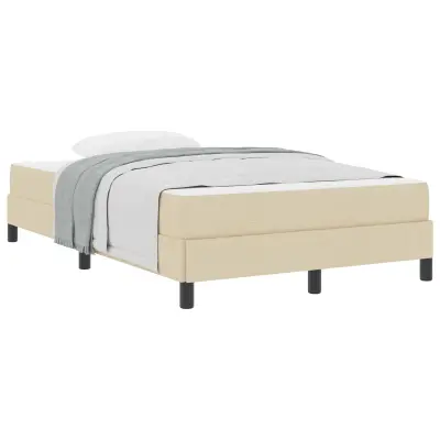 vidaXL Postelja z vzmetnico z vzmetnico krema 120 x 190 cm blago