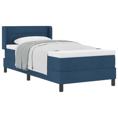 vidaXL Postelja z vzmetnico z vzmetnico Modra 200 x 100 cm Poliester