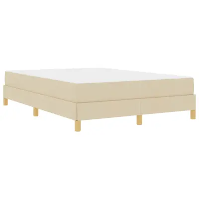 vidaXL Postelja z vzmetnico z vzmetnico krema 140 x 200 cm blago