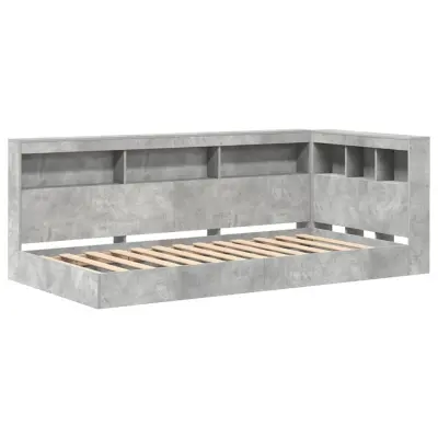 vidaXL Polica postelja Betonsko siva 75 x 190 cm Konstruiran les