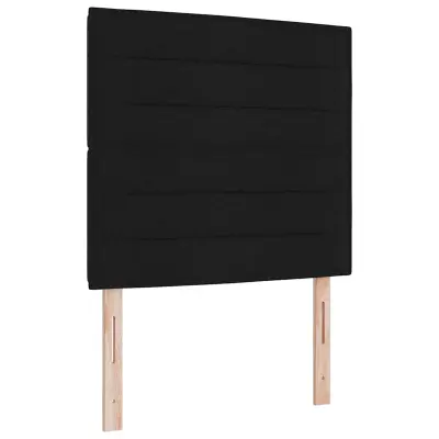 vidaXL Postelja z vzmetnico z vzmetnico Črna 80 x 200 cm blago