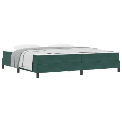 vidaXL Postelja z vzmetnico Temno zelena 200 x 210 cm blago