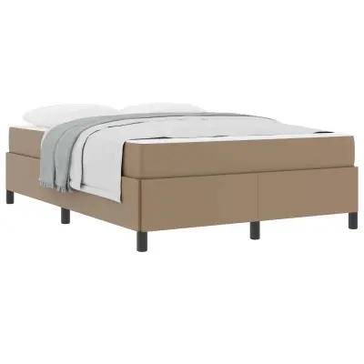 vidaXL Konstrukcija postelje z vzmetnico Kapučino 140 x 200 cm blago