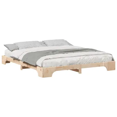 vidaXL Konstrukcija postelje Rjava 180 x 210 cm Masivno borovo les