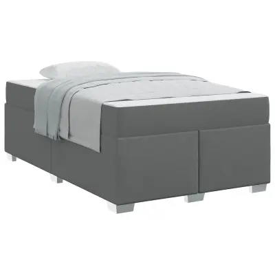 vidaXL Konstrukcija postelje z vzmetnico Temno siva 120 x 190 cm blago