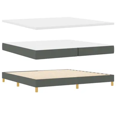 vidaXL Postelja z vzmetnico z vzmetnico Temno siva 200 x 200 cm blago